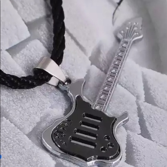 Stainless Steel Plating Rock Guitar Necklace Copper Titanium Stainless Steel - Picture 5 of 10